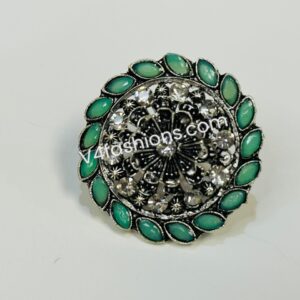 Green Kundan Finger ring