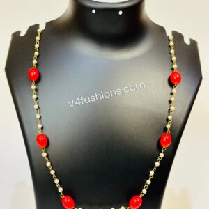 Red Pearl long necklace