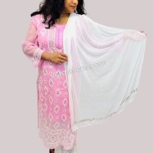 Baby Pink Chikankari embroidery -3 pcs suit