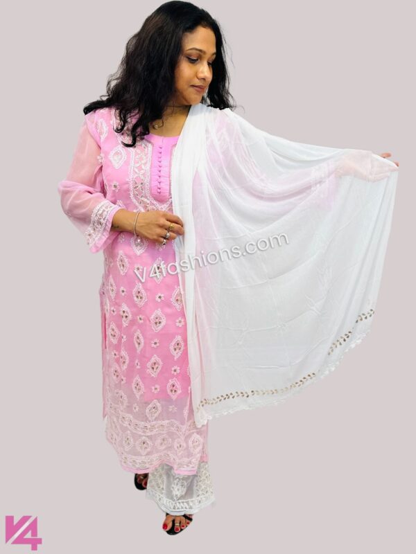 Baby Pink Chikankari embroidery -3 pcs suit