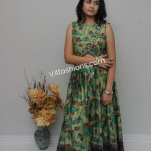 Green art silk Chaniya Choli