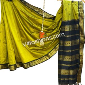 Pear Green Pure Cotton Silk Saree