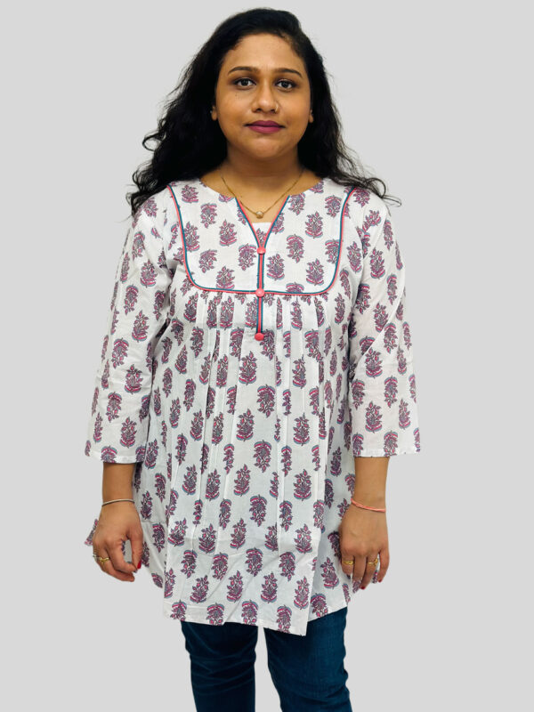 White color pure cotton short kurta